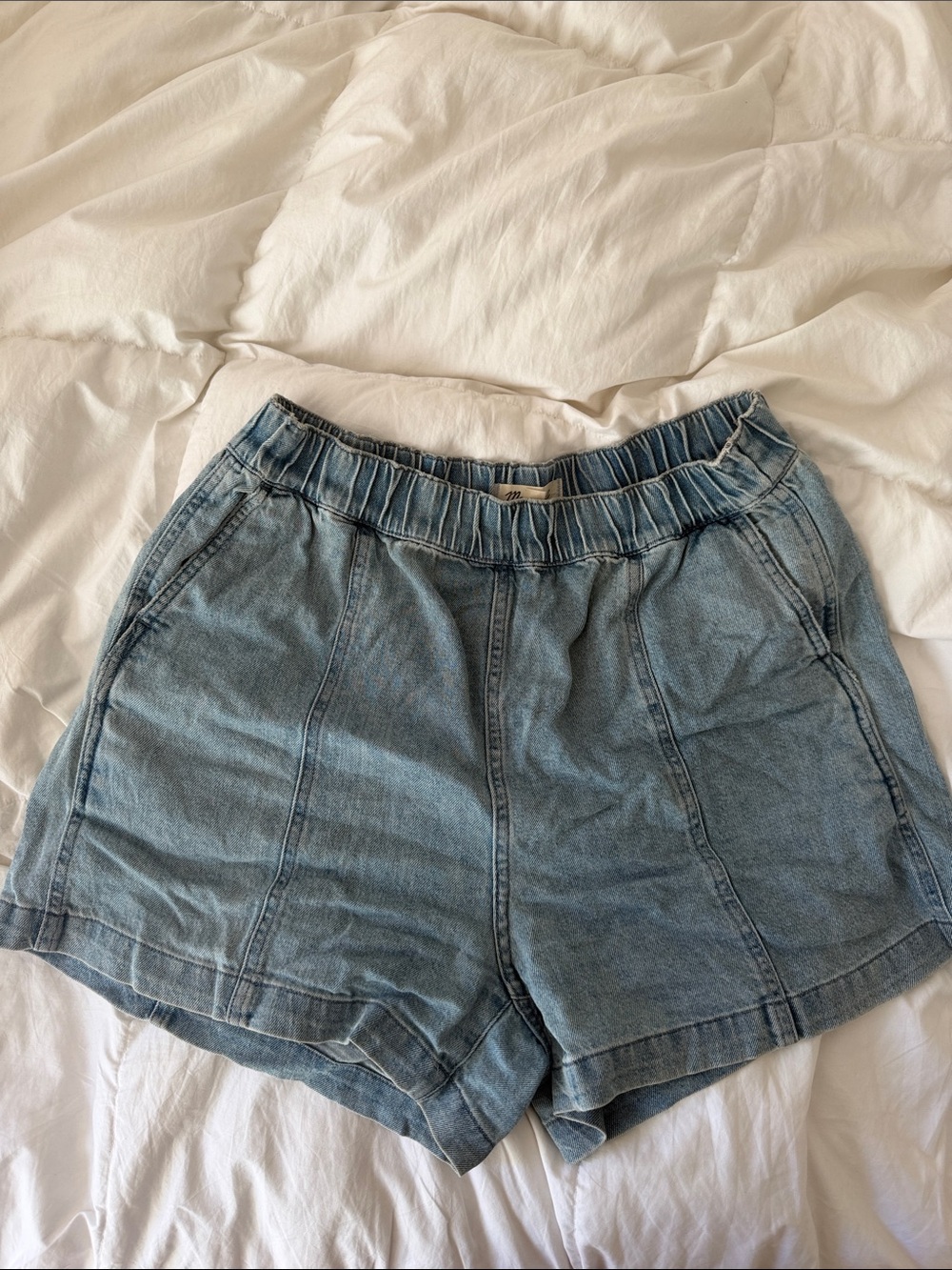 Madewell 100% Cotton Pull-On Shorts Size S Light Blue